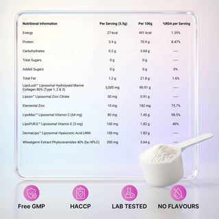 Clear Collagen - Liposomal Korean Marine Collagen Peptides with Ceramides Zero Smell, Zero Taste | 138g Unflavoured